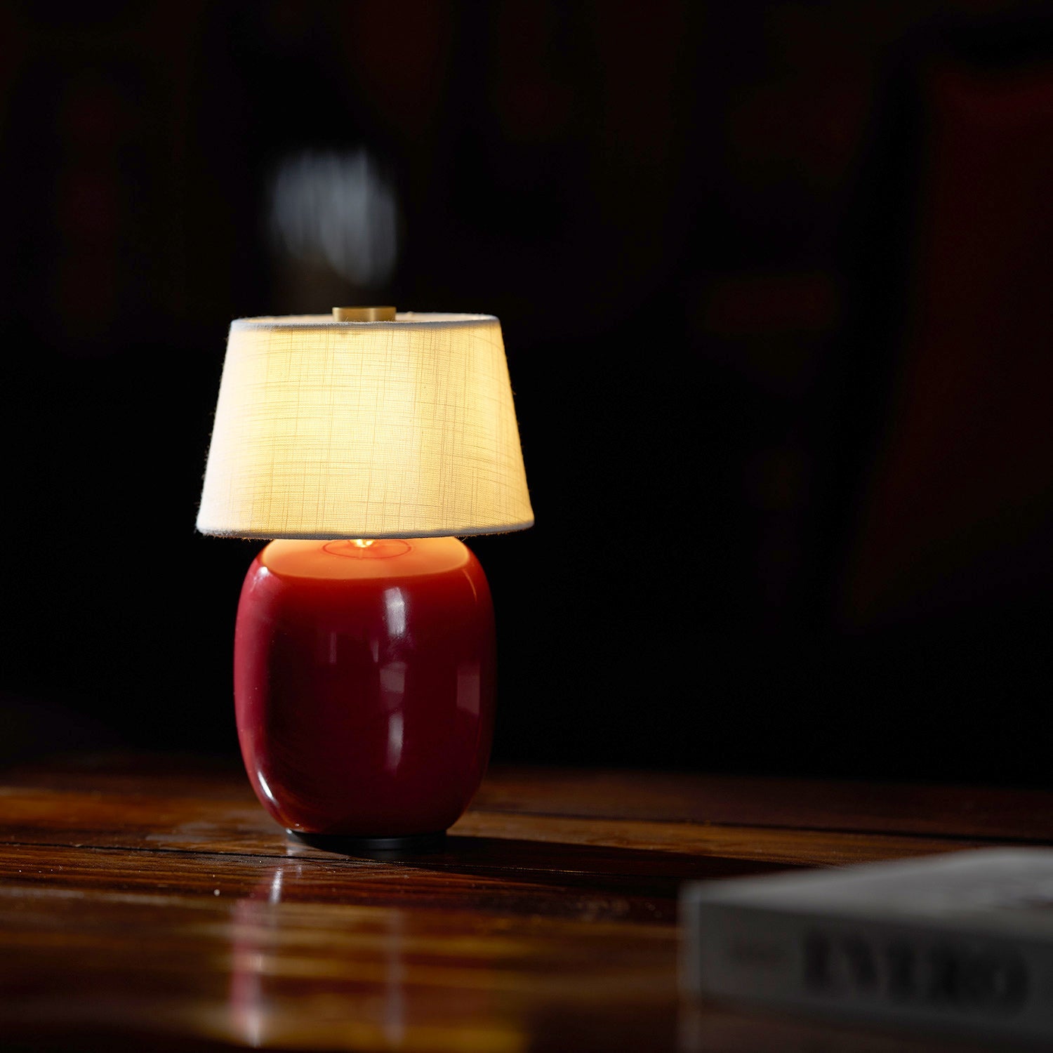 Draagbare Tafellamp met Geïntegreerde Batterij 240 lm Warm Wit 3000K Keramiek Linnen Kap Touch-Bediening | Sansoti