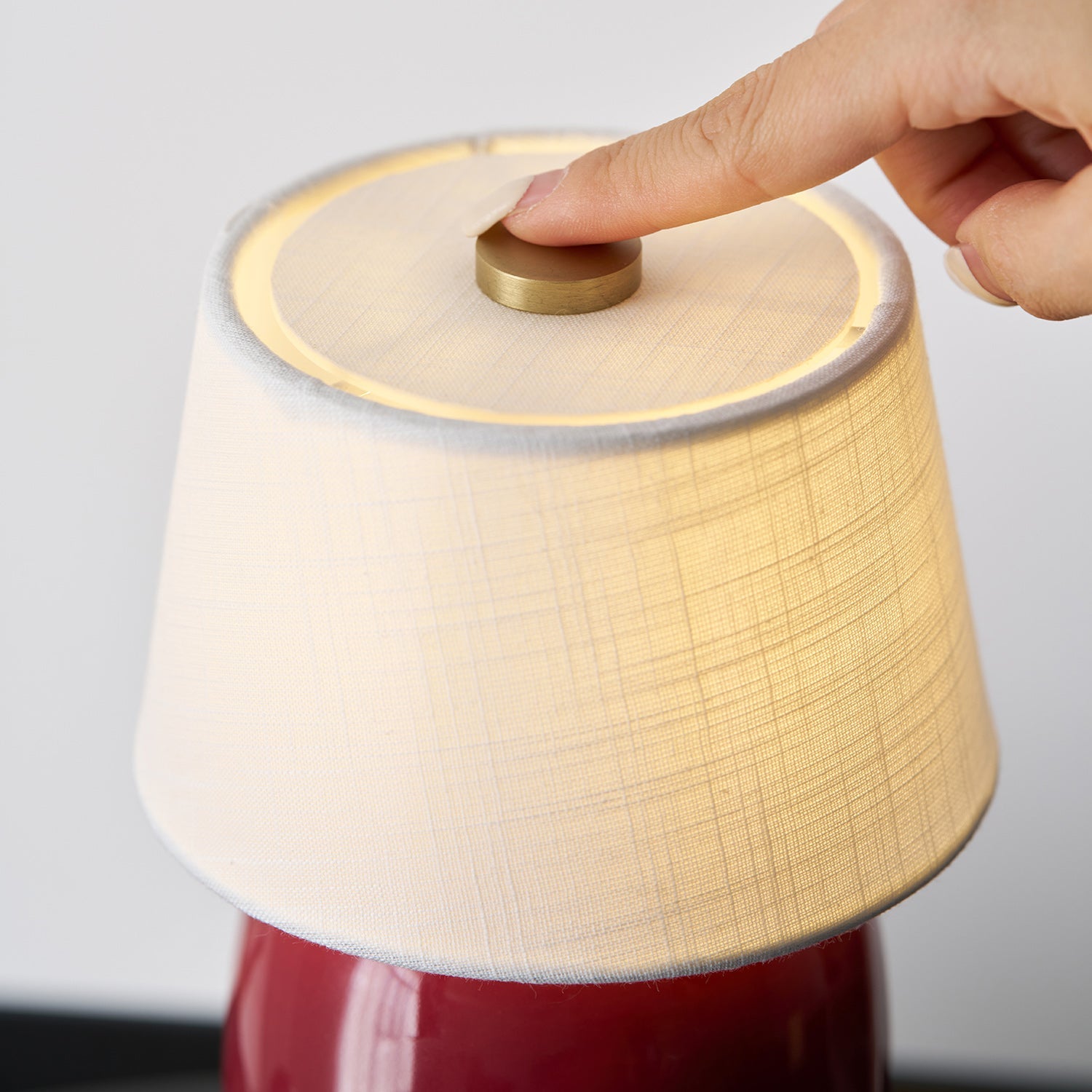 Draagbare Tafellamp met Geïntegreerde Batterij 240 lm Warm Wit 3000K Keramiek Linnen Kap Touch-Bediening | Sansoti