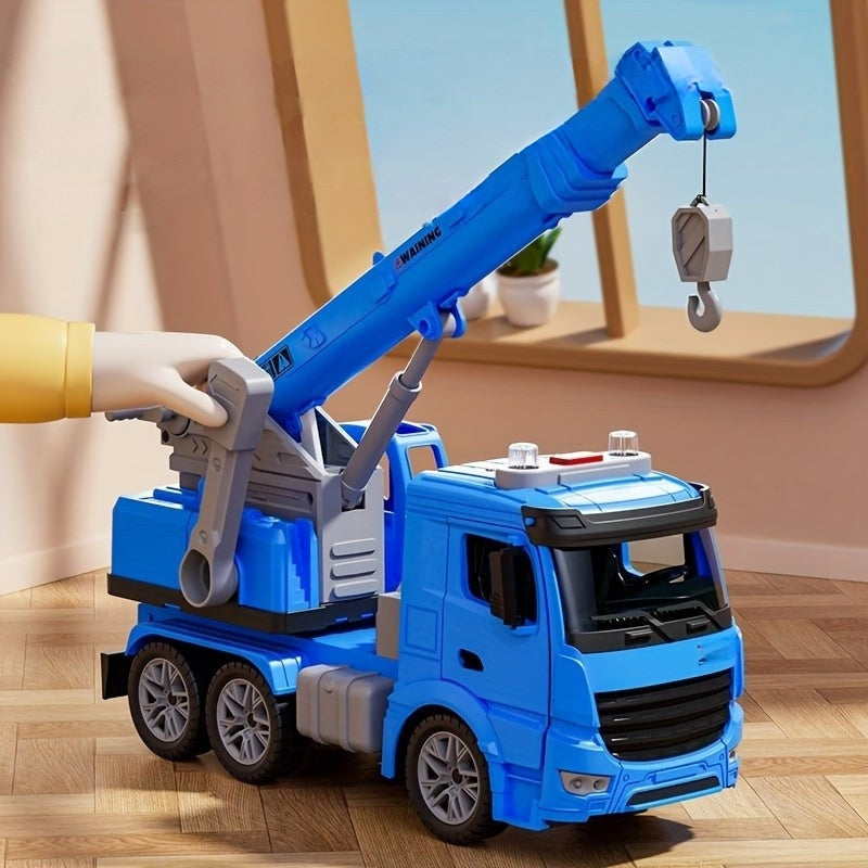 Grue Jouet Lumière Son Bras Mobile Jaune Bleu Tout-Petit 3 Ans Véhicule de Chantier Jouet de Construction Cadeau | Restfield