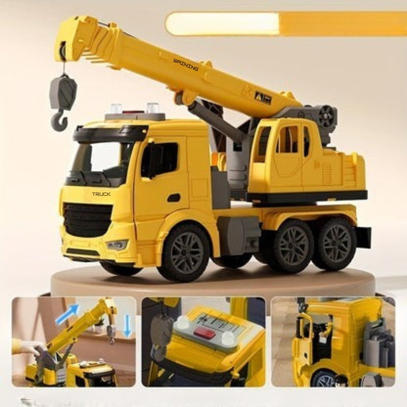 Grue Jouet Lumière Son Bras Mobile Jaune Bleu Tout-Petit 3 Ans Véhicule de Chantier Jouet de Construction Cadeau | Restfield