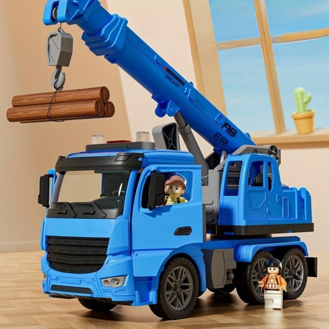 Grue Jouet Lumière Son Bras Mobile Jaune Bleu Tout-Petit 3 Ans Véhicule de Chantier Jouet de Construction Cadeau | Restfield