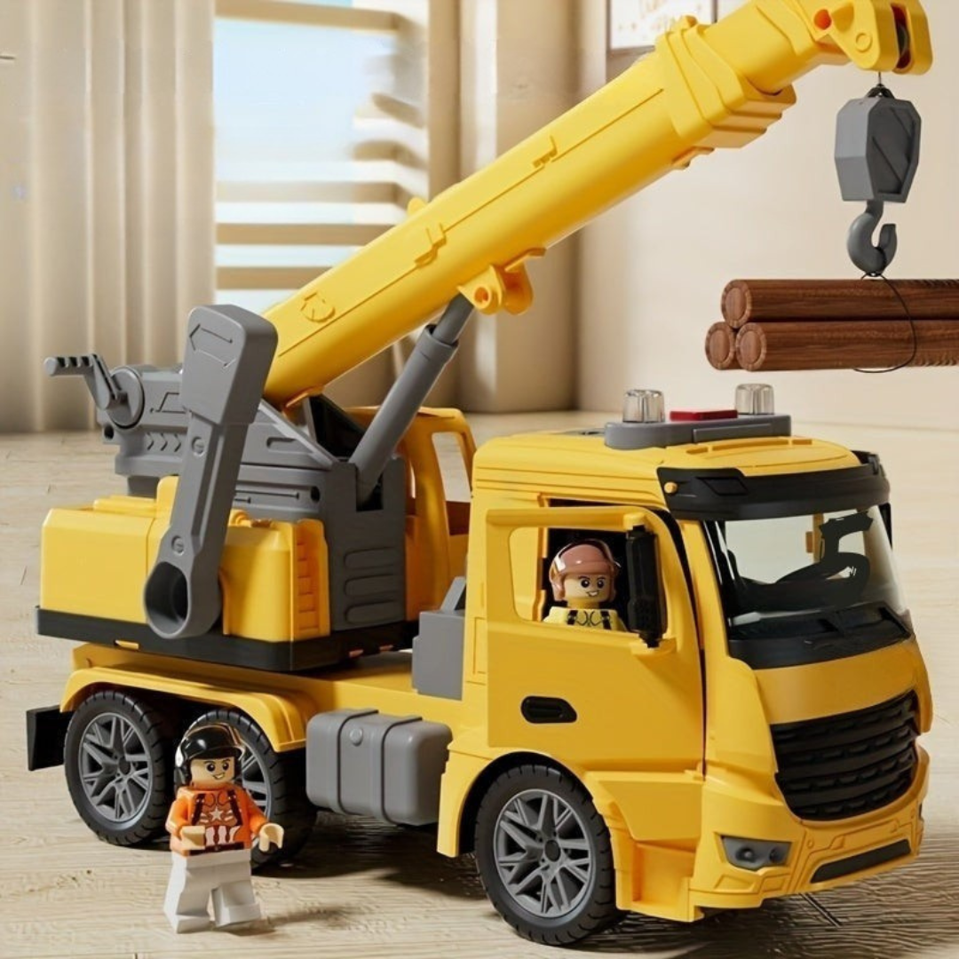 Grue Jouet Lumière Son Bras Mobile Jaune Bleu Tout-Petit 3 Ans Véhicule de Chantier Jouet de Construction Cadeau | Restfield