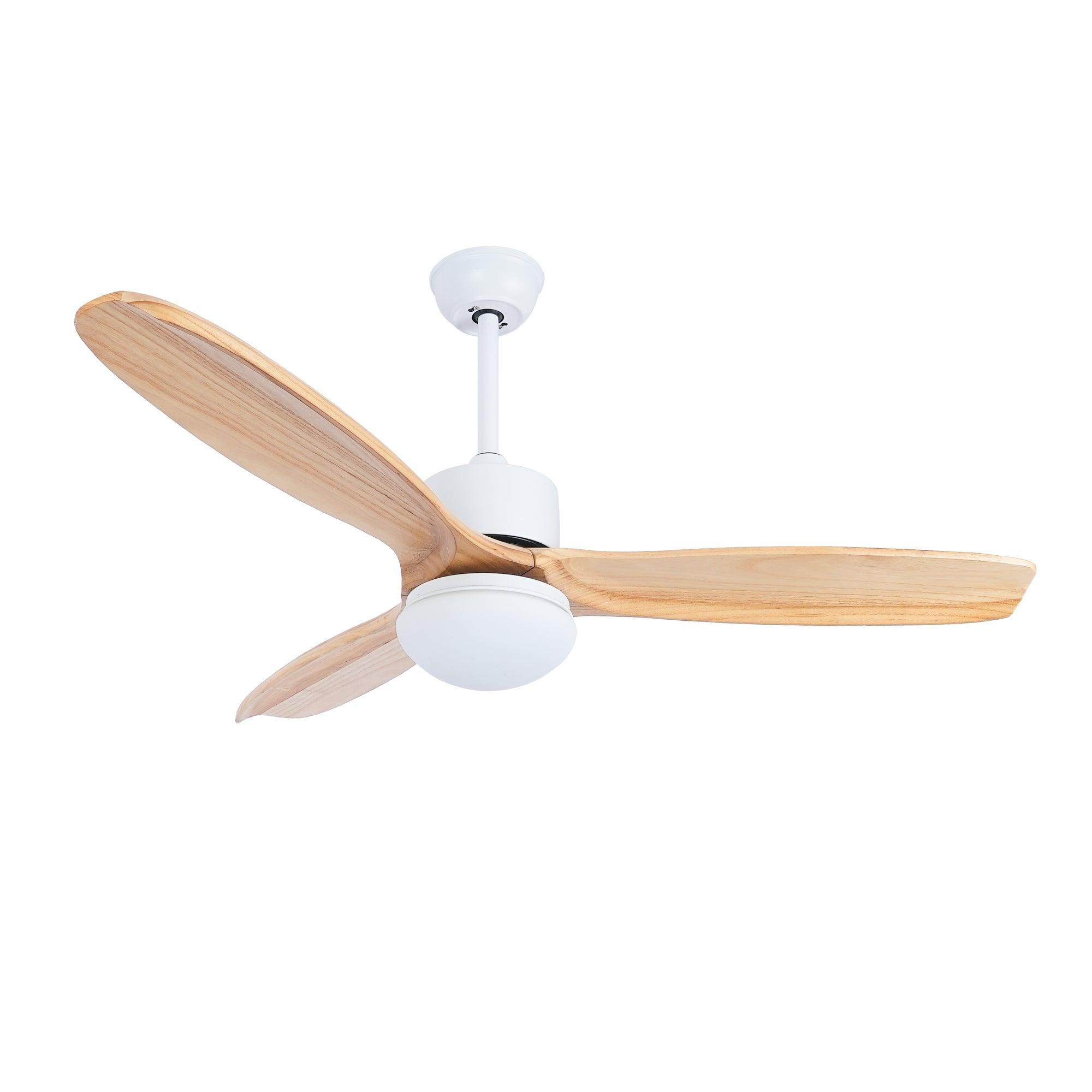 Scandinavische Plafondventilator met Verlichting Elegance Naturel – Vierkanten Houten Bladen met LED-Lamp & Afstandsbediening | Sansoti