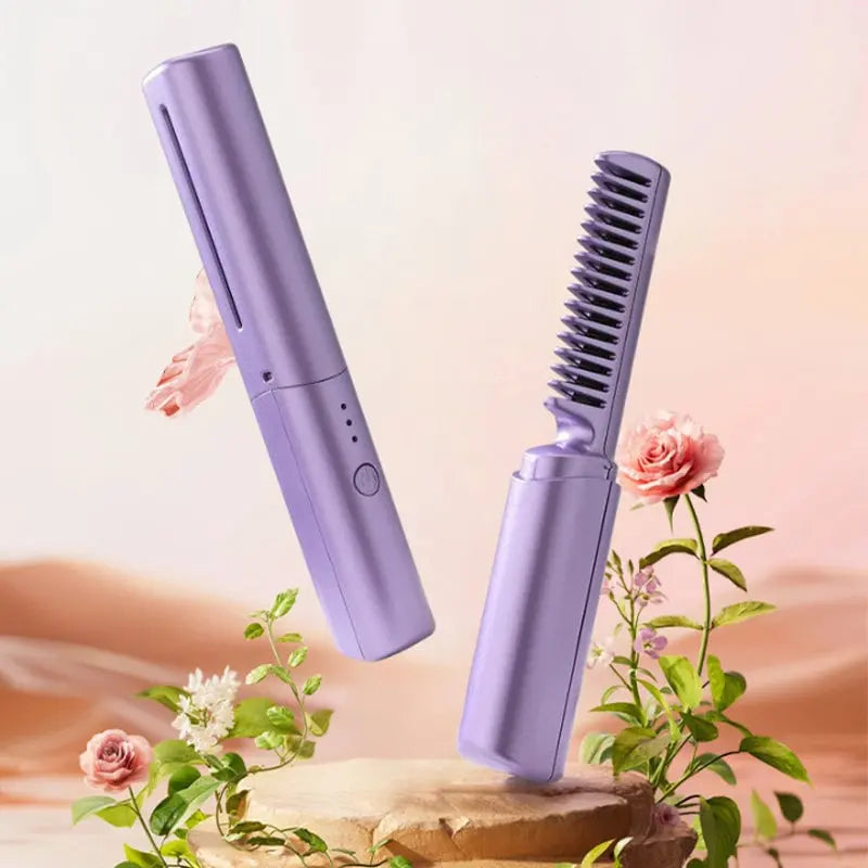 Draadloze Stijltang Borstel – Compact Styling Tool met Keramische Coating & 3 Temperatuurstanden | Sansoti
