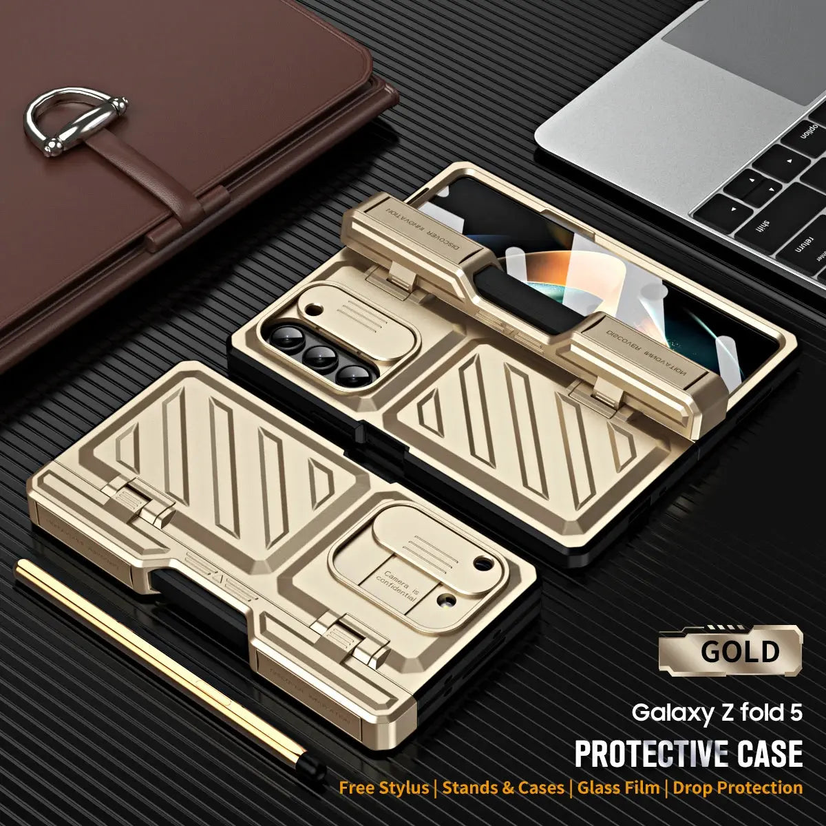 Protective Case with Stand for Foldable Phone – Shock-Resistant with Screen Protection and Stylish Design | Sansoti