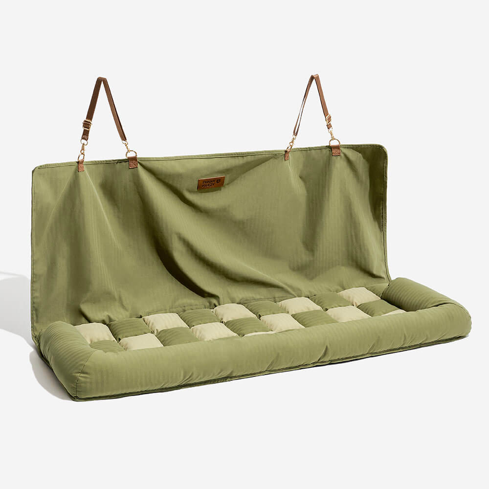 Hondenautobed Opvouwbare Reismat Lounge Stijl met Verhoogde Rand voor Grote Honden Chessboard Lounge | Sansoti