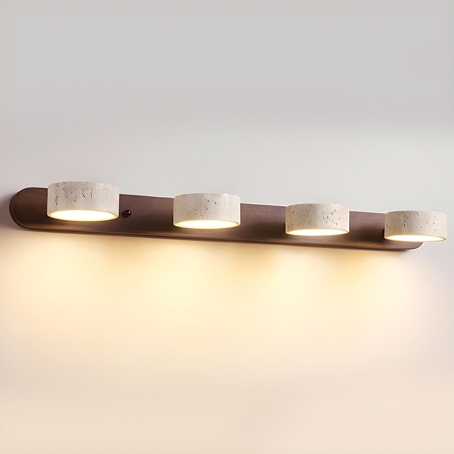 Wandlamp Travertijn Hout LED Dimbaar Woonkamer Hal Slaapkamer Dubbele Wandverlichting Modern | Sansoti