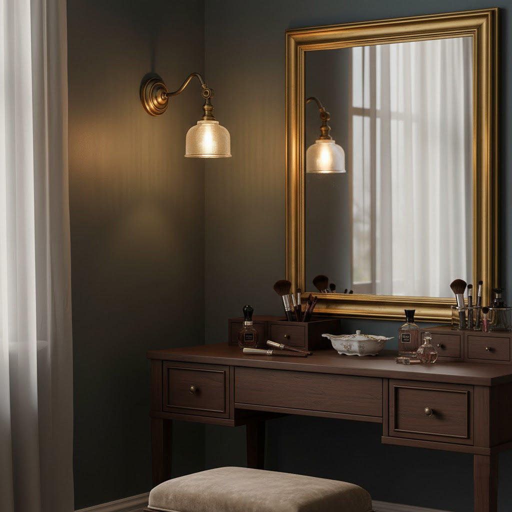 Tristan Wandlamp Messing & Glas – Klassiek Design met Warm Licht voor Keuken Eetkamer Woonkamer | Sansoti