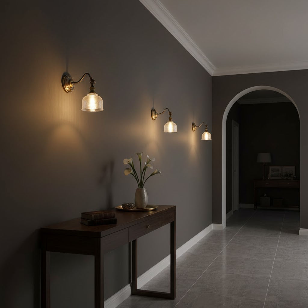 Tristan Wandlamp Messing & Glas – Klassiek Design met Warm Licht voor Keuken Eetkamer Woonkamer | Sansoti