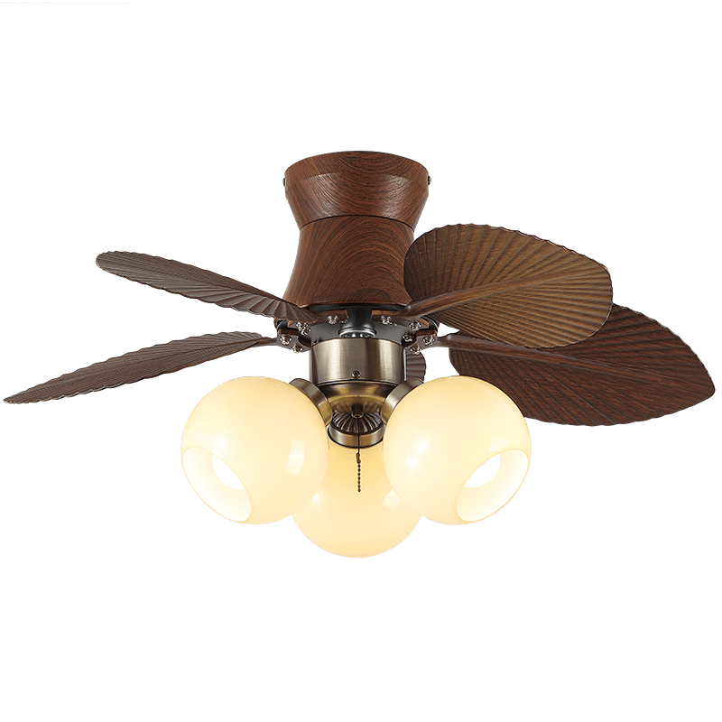 Plafondventilator met Verlichting Eikenfinish ø80cm Dimbaar Afstandsbediening 6 Snelheden Interieur Moderne Ventilator met Verlichtingskap Beige | Sansoti