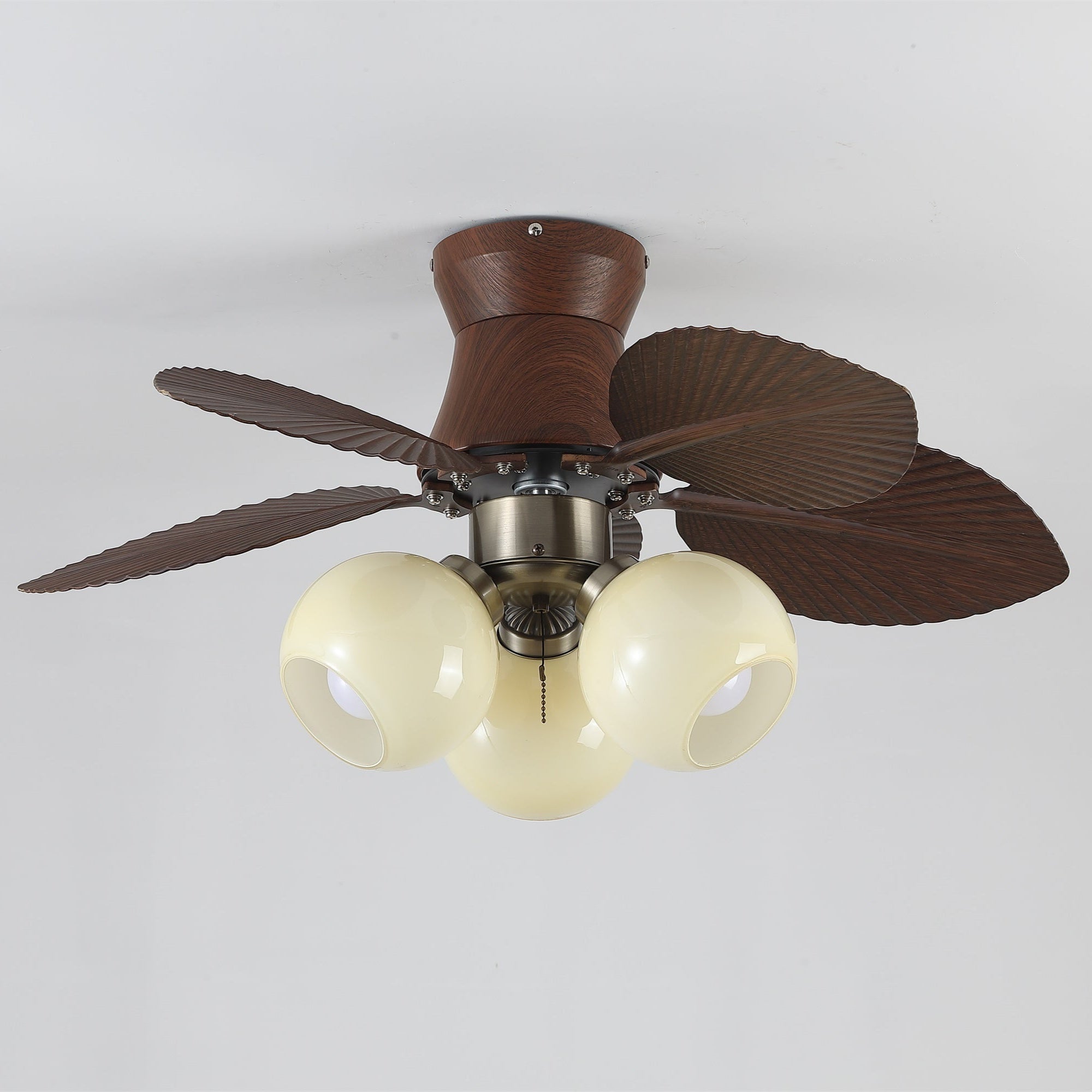 Plafondventilator met Verlichting Eikenfinish ø80cm Dimbaar Afstandsbediening 6 Snelheden Interieur Moderne Ventilator met Verlichtingskap Beige | Sansoti