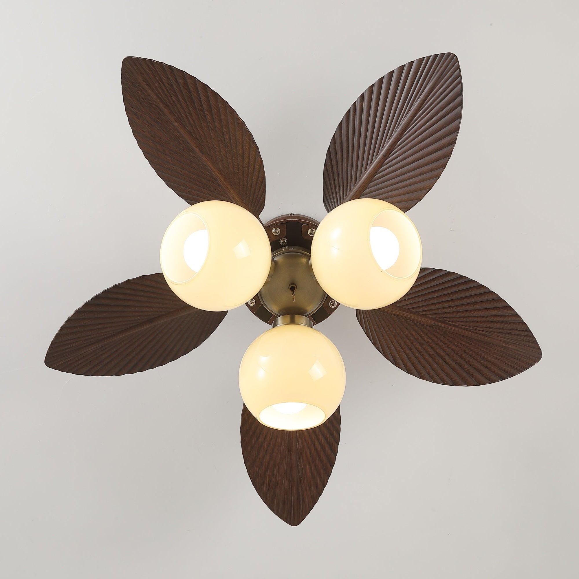 Plafondventilator met Verlichting Eikenfinish ø80cm Dimbaar Afstandsbediening 6 Snelheden Interieur Moderne Ventilator met Verlichtingskap Beige | Sansoti