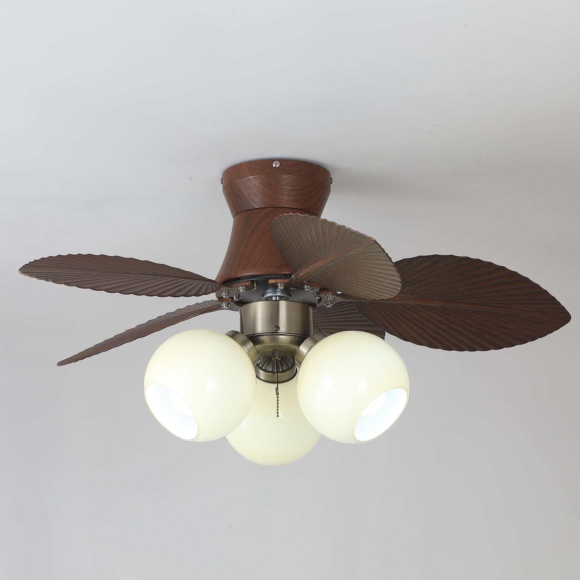 Plafondventilator met Verlichting Eikenfinish ø80cm Dimbaar Afstandsbediening 6 Snelheden Interieur Moderne Ventilator met Verlichtingskap Beige | Sansoti