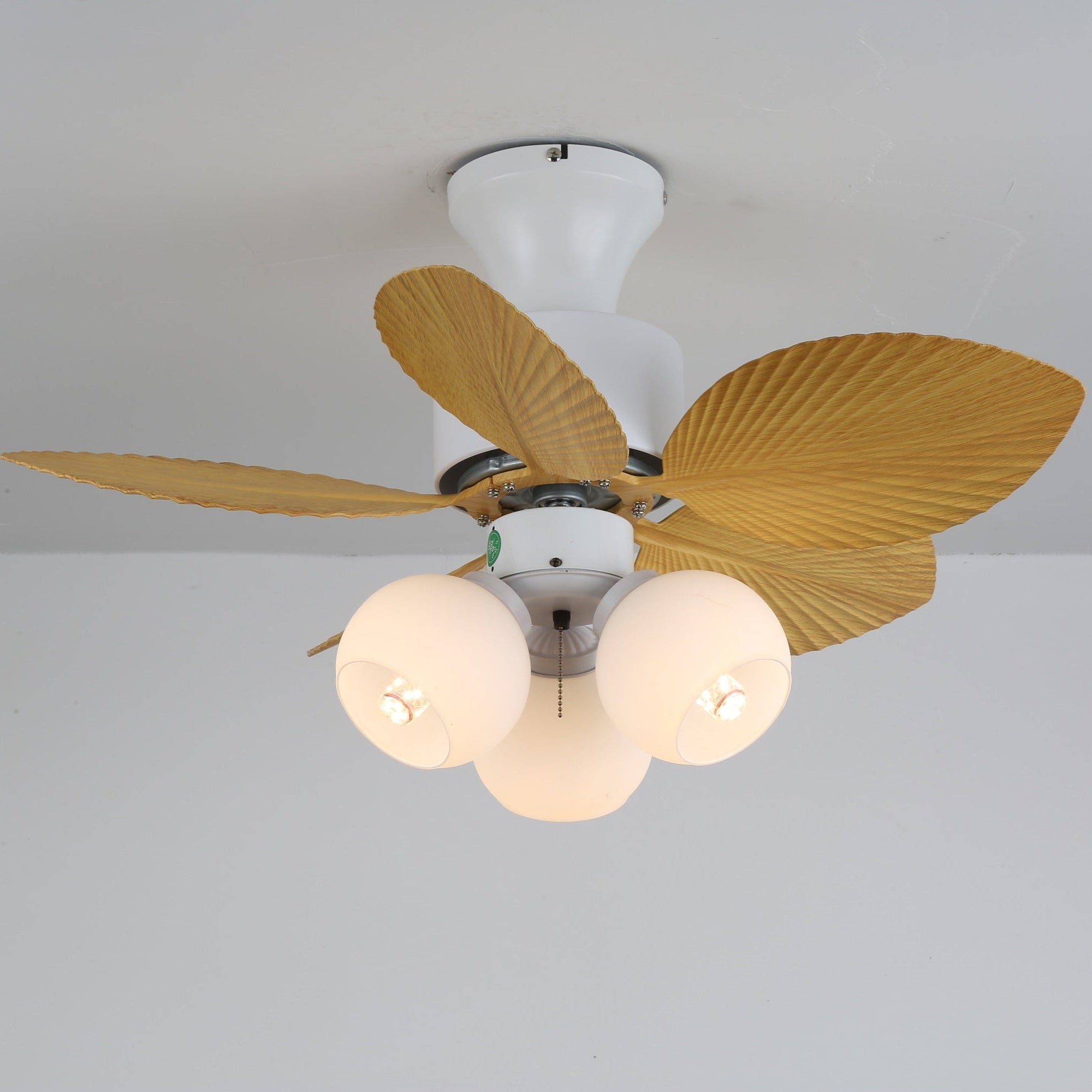 Plafondventilator met Verlichting Vintage Houtlook – Afmetingen Ø80×30 cm Scandinavisch Design voor Woonkamer Slaapkamer Natuurlijk Interieur | Sansoti