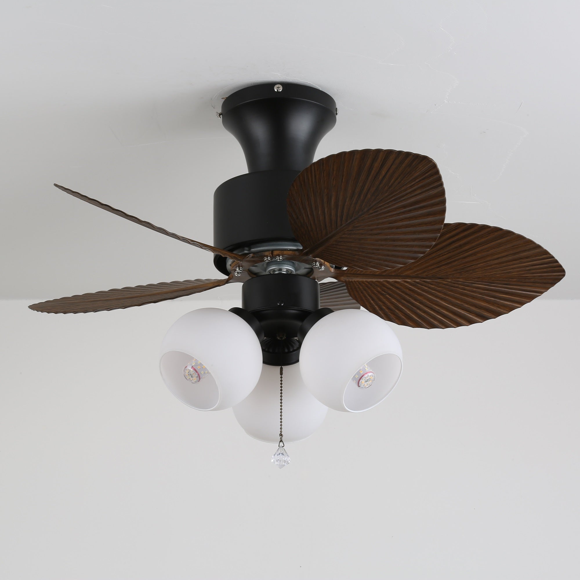 Plafondventilator met Verlichting Vintage Houtlook – Afmetingen Ø80×30 cm Scandinavisch Design voor Woonkamer Slaapkamer Natuurlijk Interieur | Sansoti