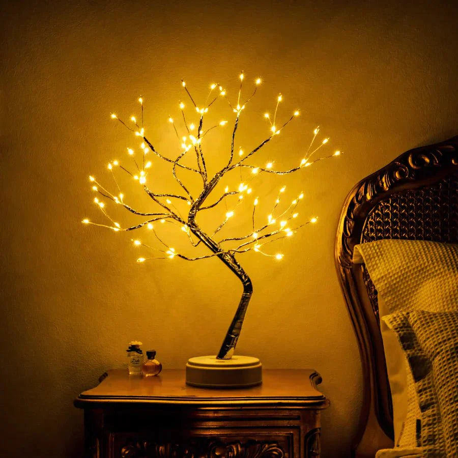 LED Baumlampe Touch Batterie Warmweiß Tischlampe Nachtlicht Schlafzimmer Wohnaccessoire Stimmungslicht Dekorative Baumlampe | Restfield
