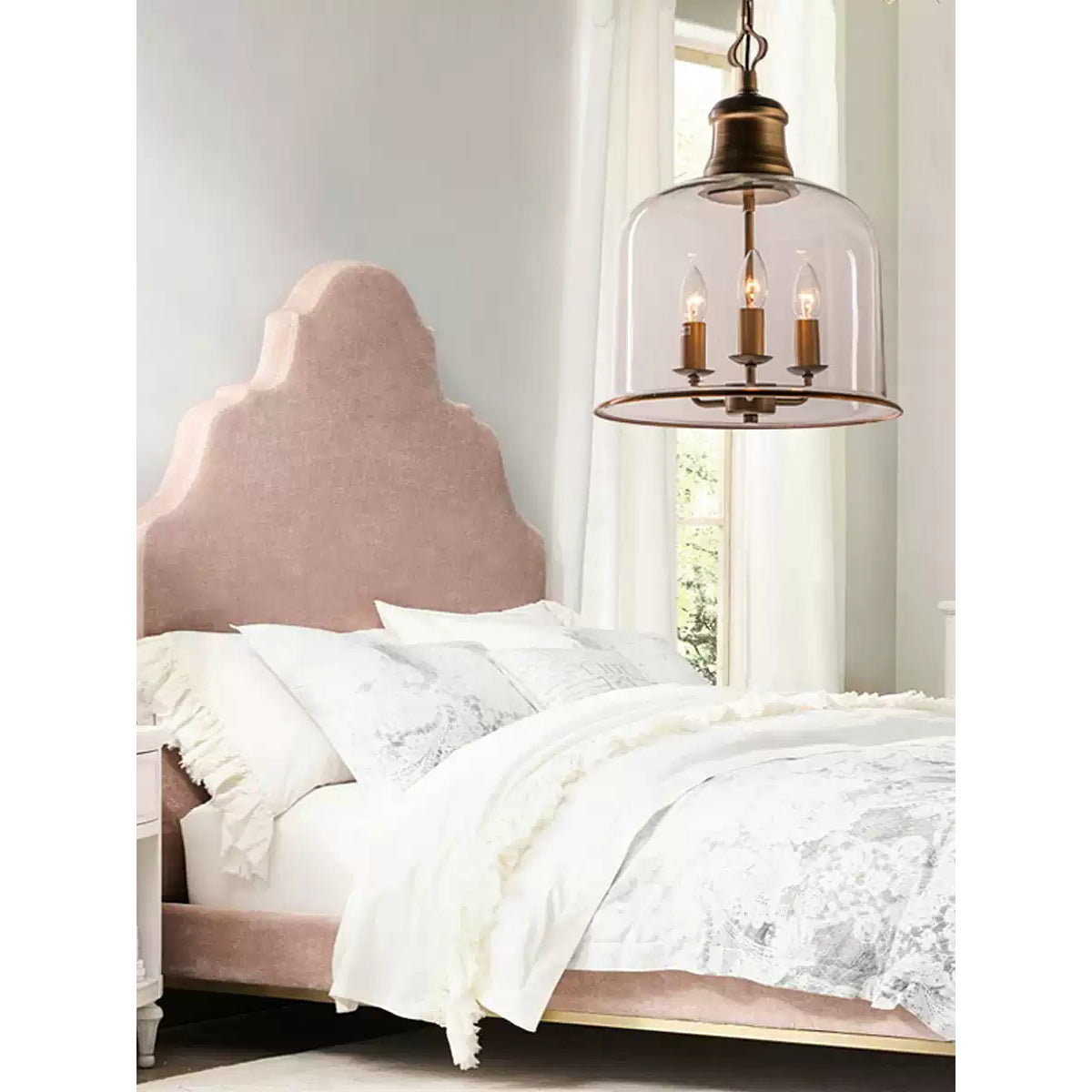 Glazen Hanglamp IJzer Vintage Stijl Koper Zwart E12 E14 Fitting Eetkamer Keuken Woonkamer Entree Retro Design | Sansoti
