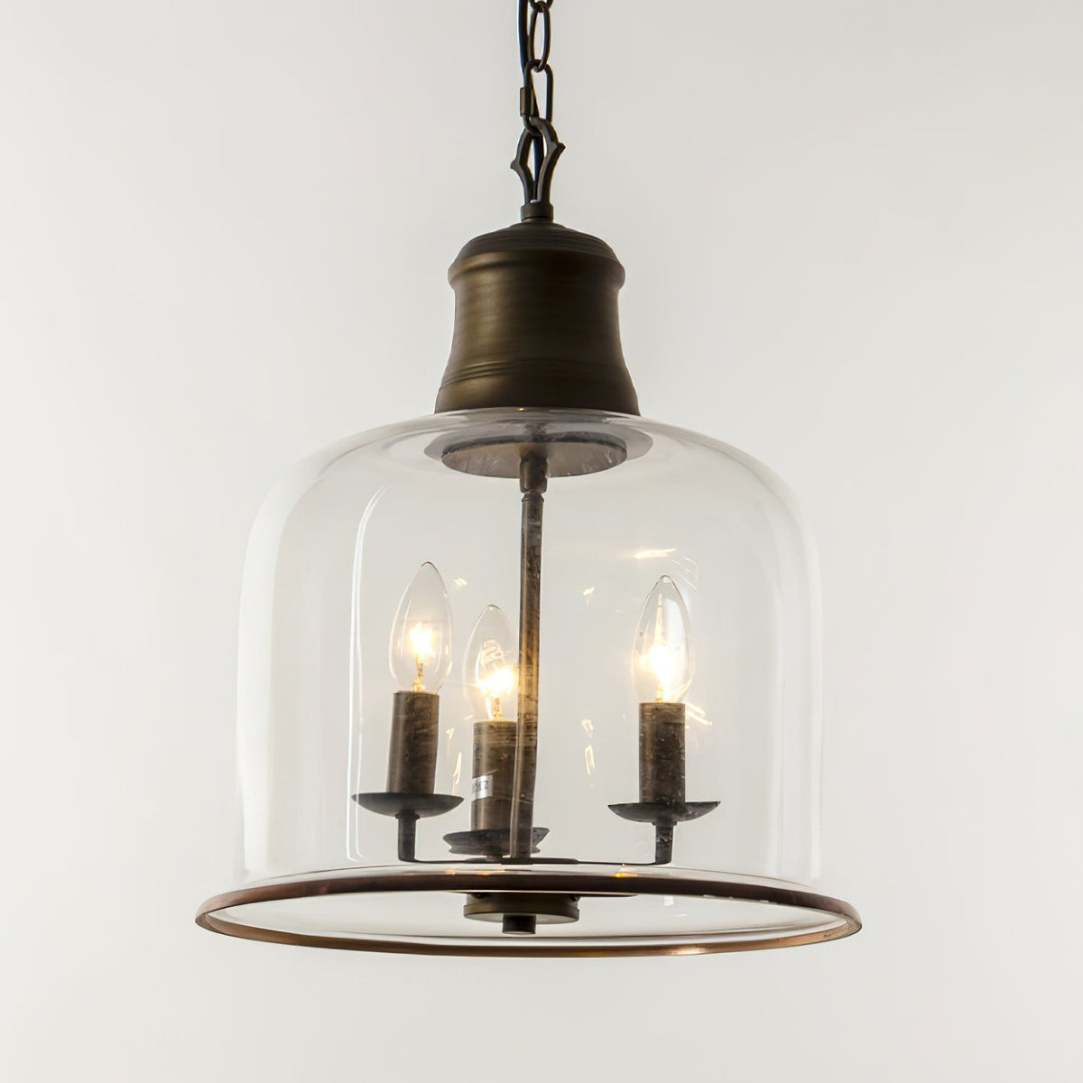 Glazen Hanglamp IJzer Vintage Stijl Koper Zwart E12 E14 Fitting Eetkamer Keuken Woonkamer Entree Retro Design | Sansoti