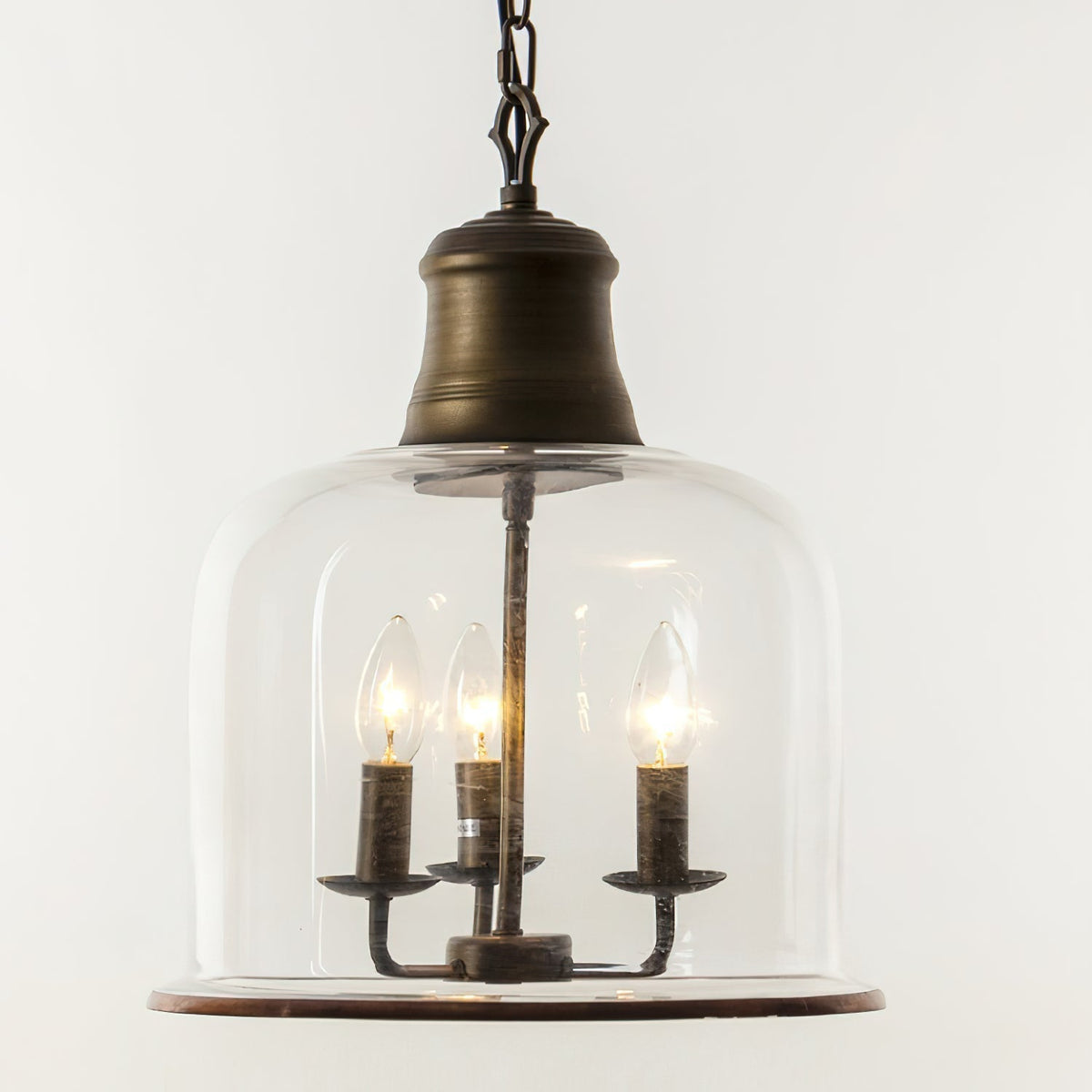 Glazen Hanglamp IJzer Vintage Stijl Koper Zwart E12 E14 Fitting Eetkamer Keuken Woonkamer Entree Retro Design | Sansoti