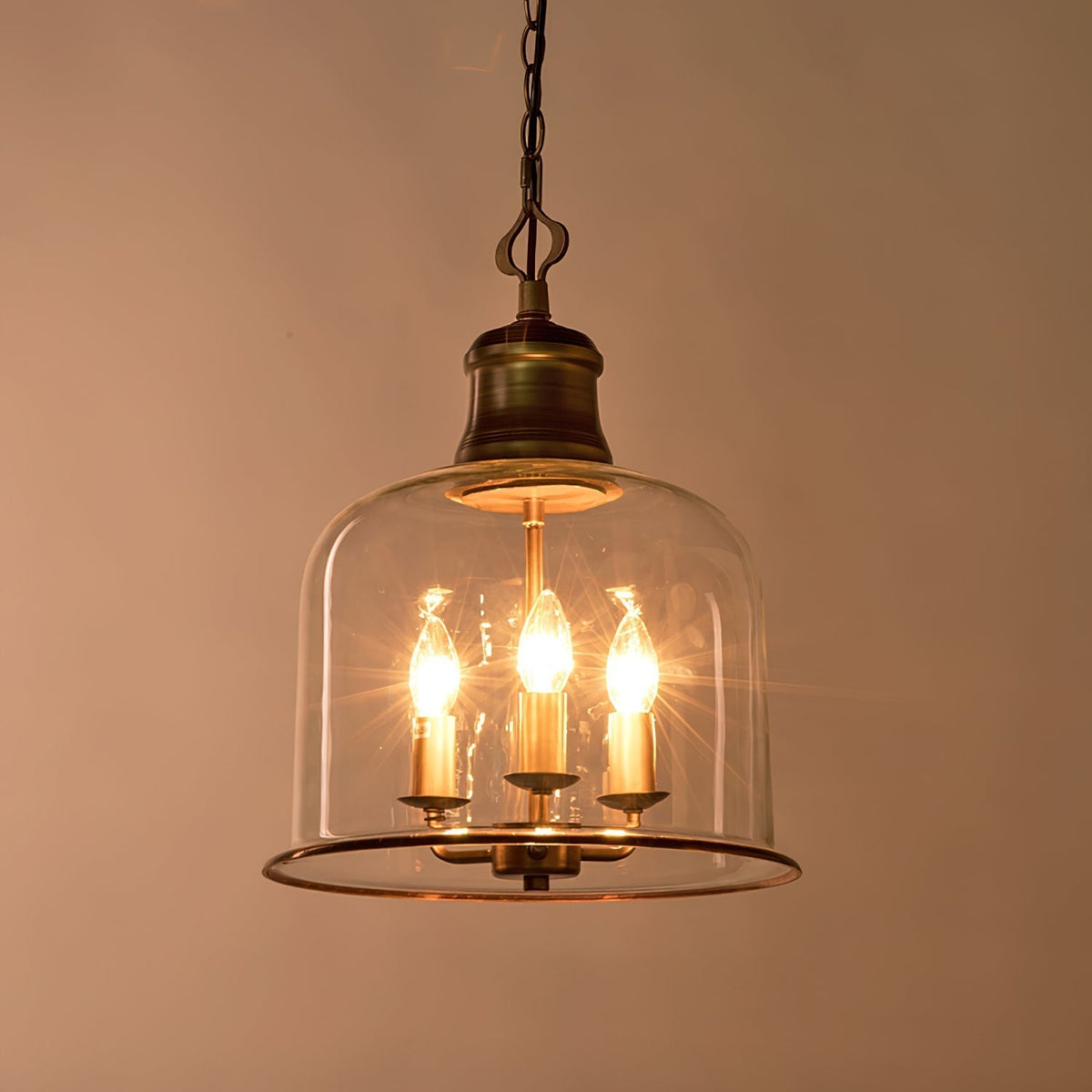 Glazen Hanglamp IJzer Vintage Stijl Koper Zwart E12 E14 Fitting Eetkamer Keuken Woonkamer Entree Retro Design | Sansoti