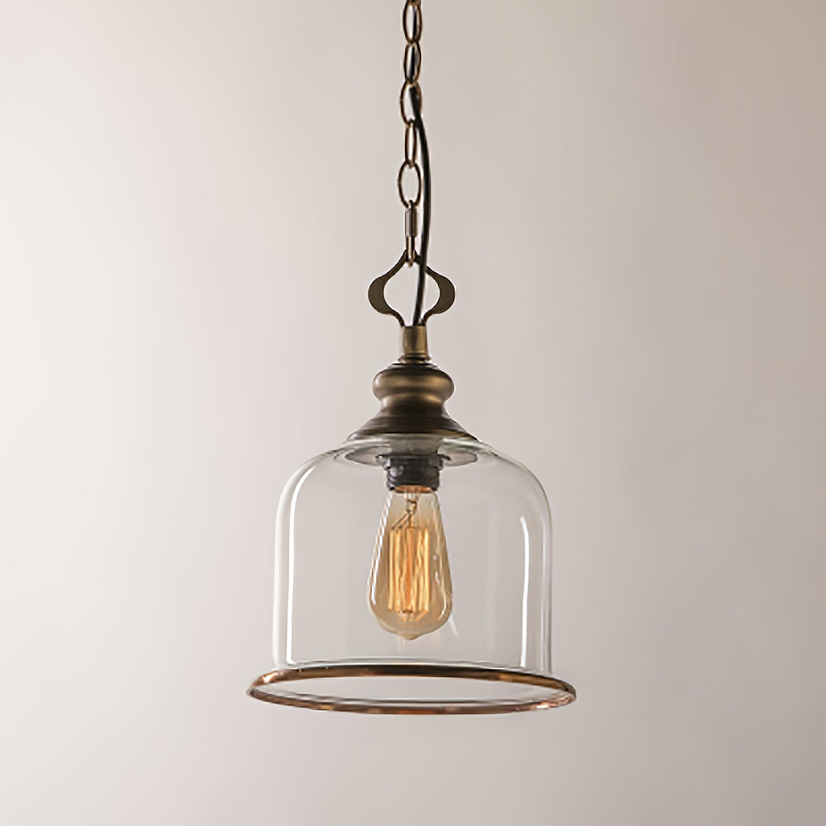 Glazen Hanglamp IJzer Vintage Stijl Koper Zwart E12 E14 Fitting Eetkamer Keuken Woonkamer Entree Retro Design | Sansoti