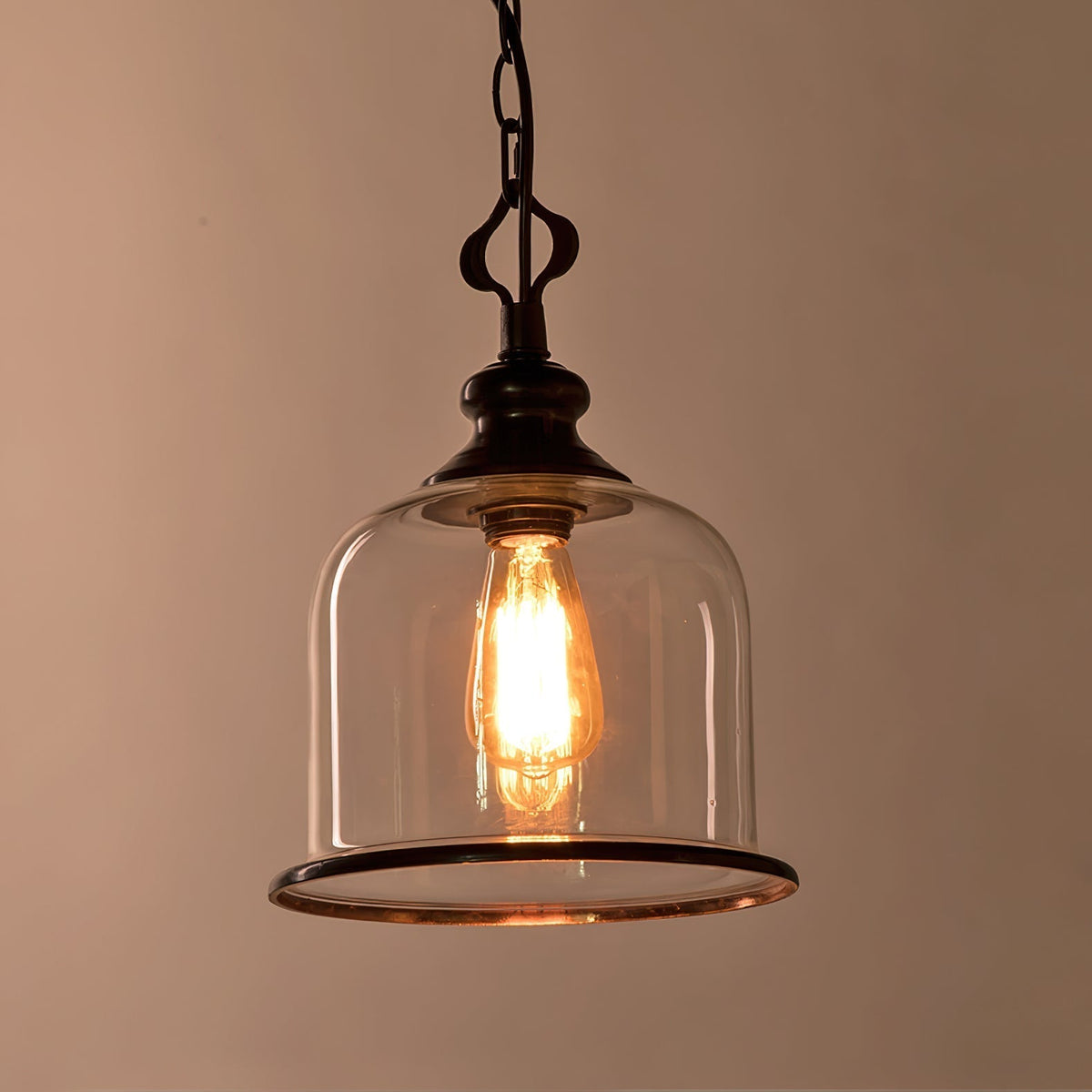Glazen Hanglamp IJzer Vintage Stijl Koper Zwart E12 E14 Fitting Eetkamer Keuken Woonkamer Entree Retro Design | Sansoti
