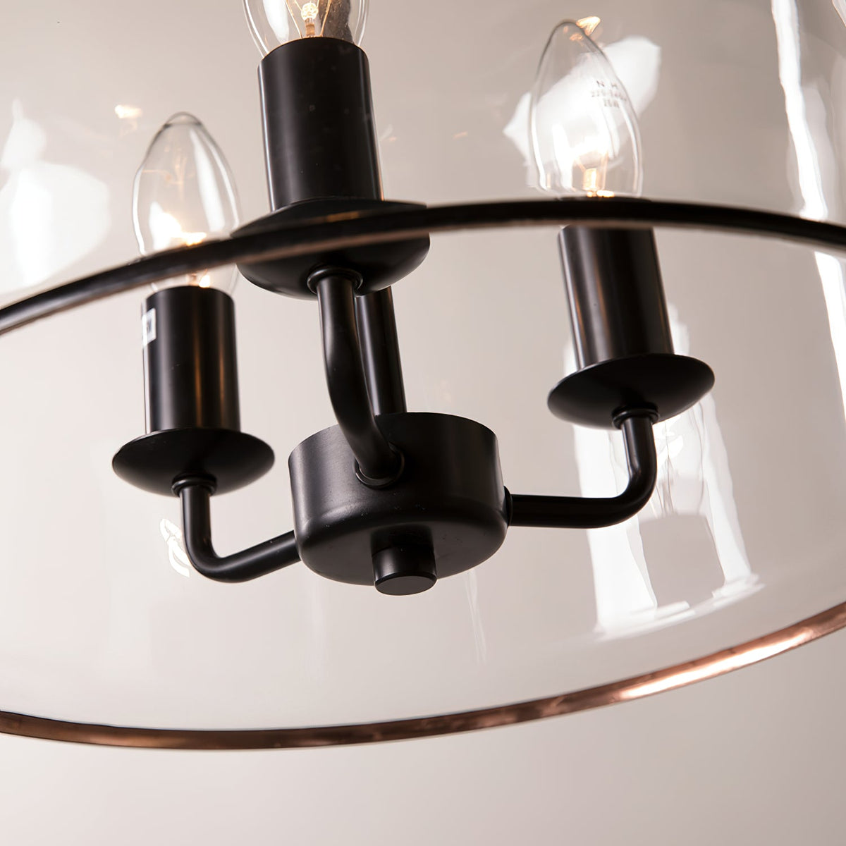 Glazen Hanglamp IJzer Vintage Stijl Koper Zwart E12 E14 Fitting Eetkamer Keuken Woonkamer Entree Retro Design | Sansoti