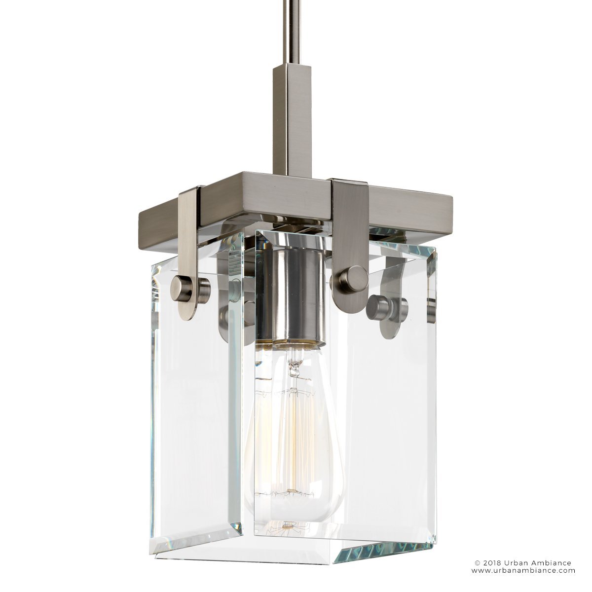 Hängeleuchte Cube Glas Nickel 30cm Modern Industrieel E26 | Restfield