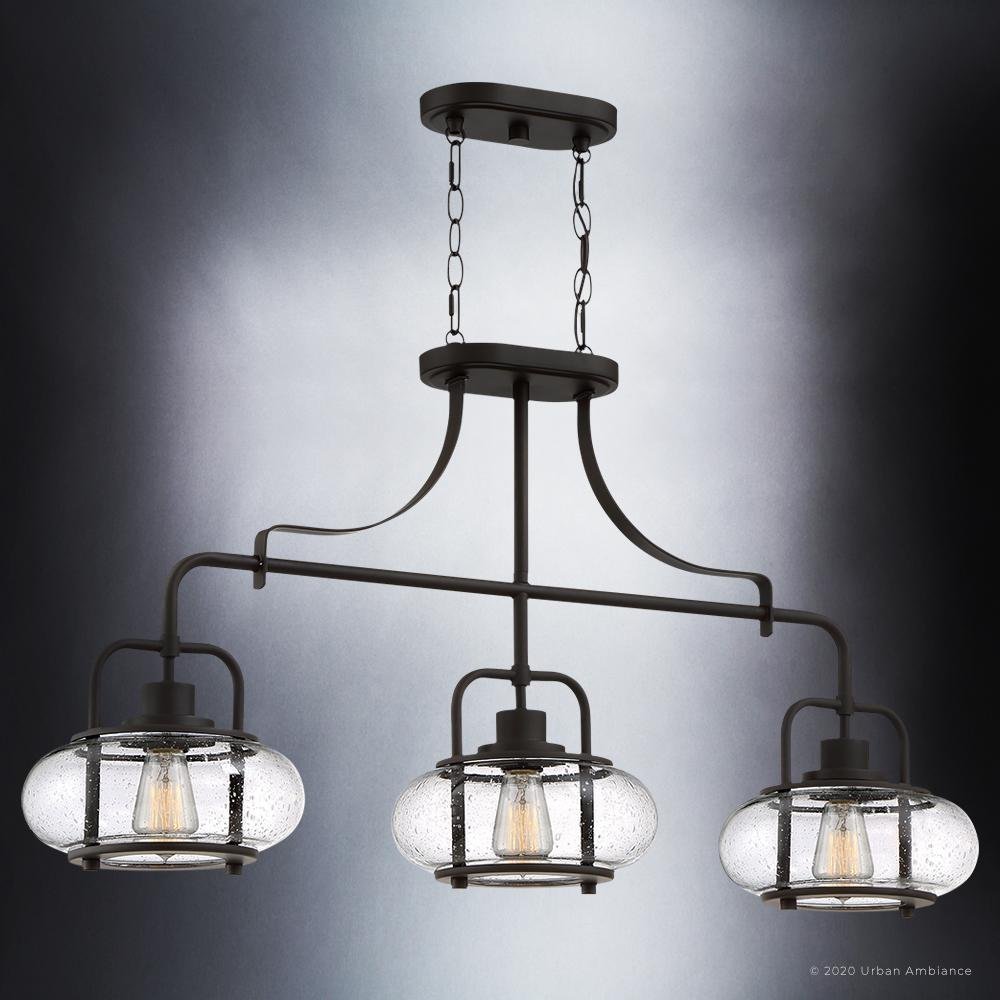 Lustre Bronze foncé Avec Boules en Verre 3 Lumières 96cm | Restfield