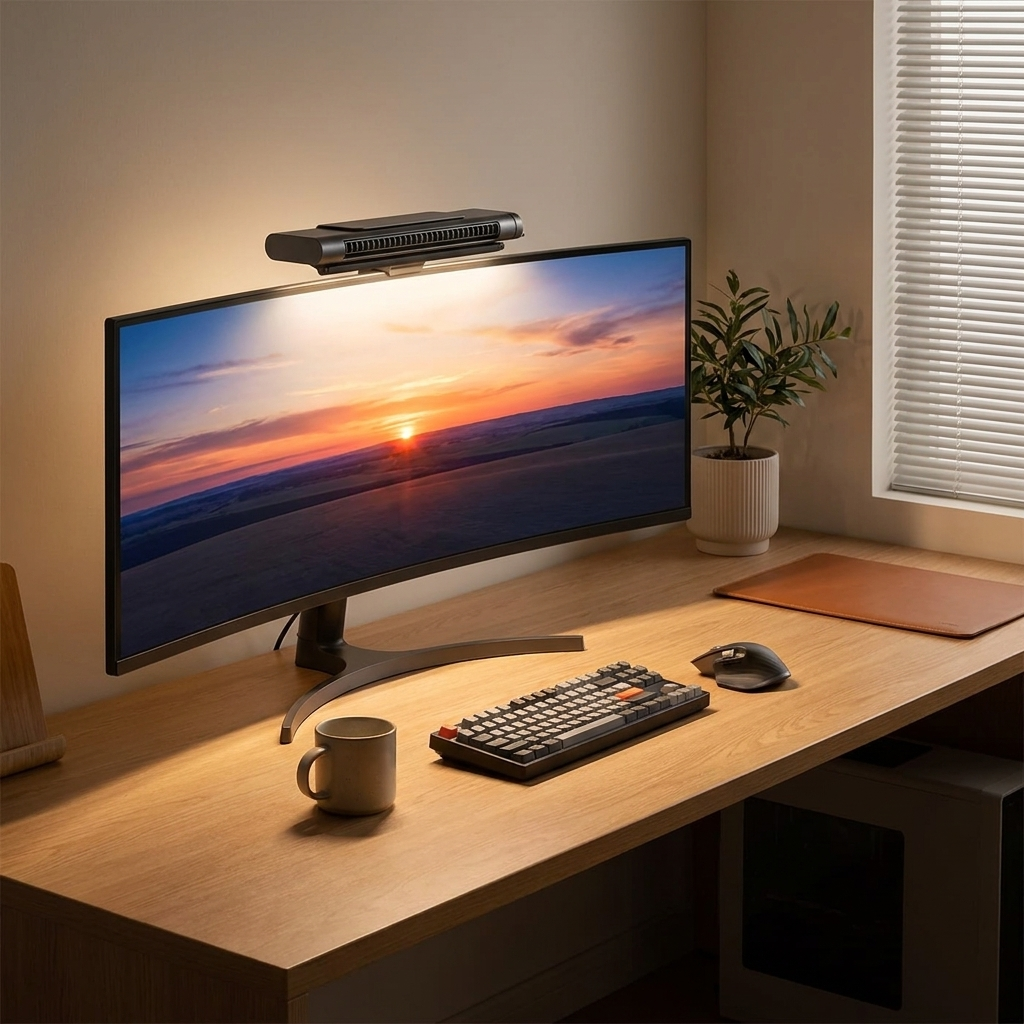 USB Ventilator Bladeloze Desktop Monitor Ventilator met Instelbare Luchtstroom 360° Draaibaar | Sansoti