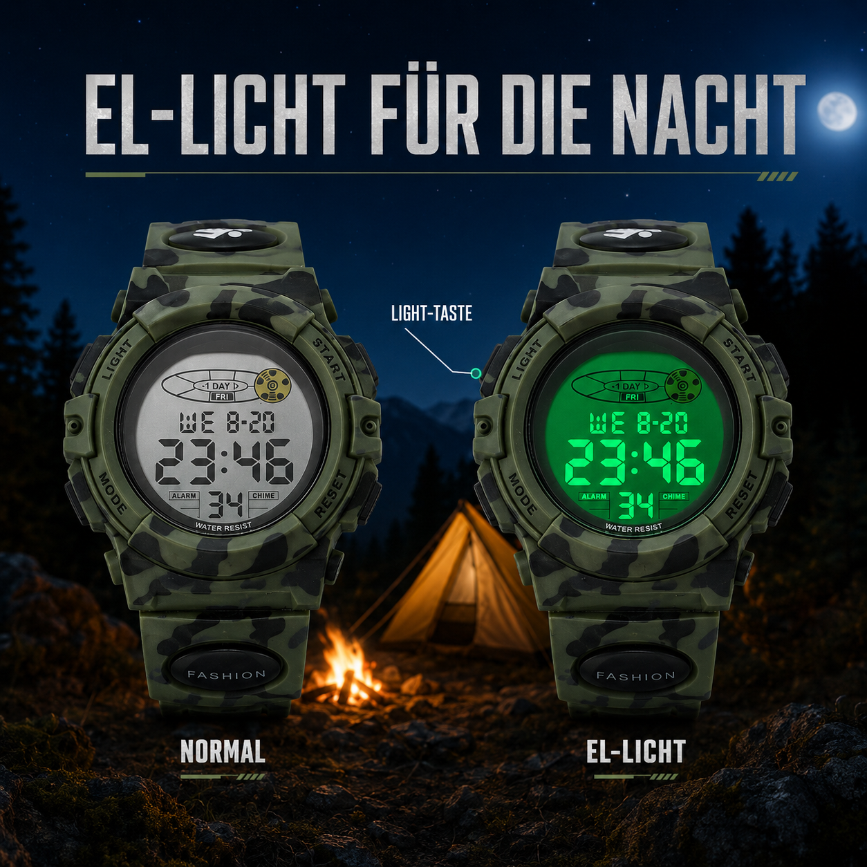 Digitaal Kinderhorloge Waterdicht & Stoßvastig – Datum Alarm Stopwatch Functie – Leerzame Sportuhr met Verlichting – PU Siliconen Band Jongens Meisjes 6-15 Jaar | Sansoti