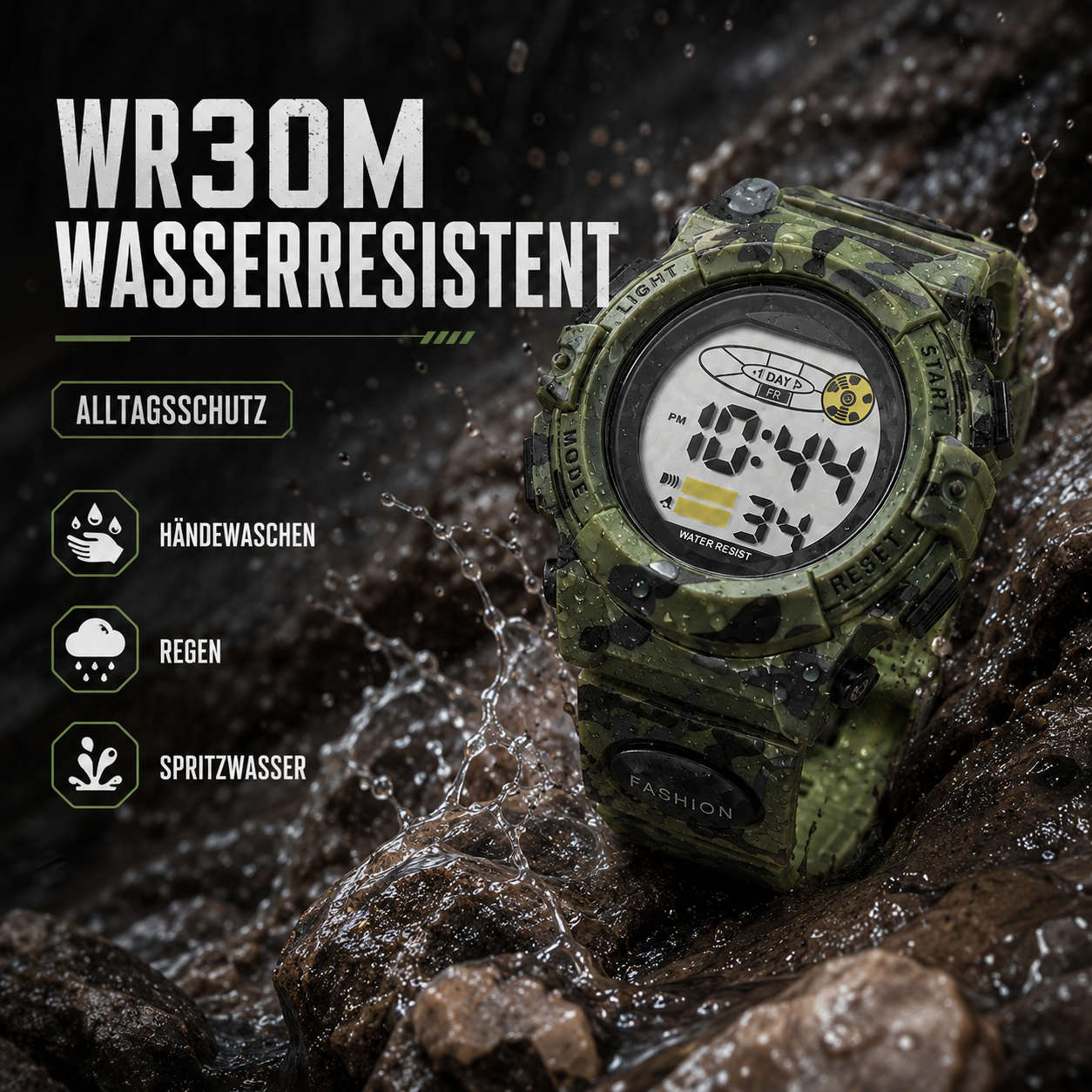 Digitaal Kinderhorloge Waterdicht & Stoßvastig – Datum Alarm Stopwatch Functie – Leerzame Sportuhr met Verlichting – PU Siliconen Band Jongens Meisjes 6-15 Jaar | Sansoti