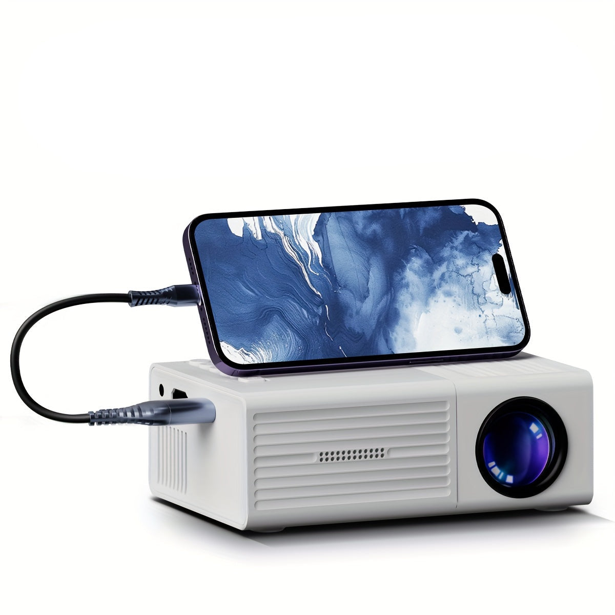 Draagbare Mini Beamer 3000 Lumen HD Projector voor Thuisbioscoop en Buitenvertoning | Sansoti