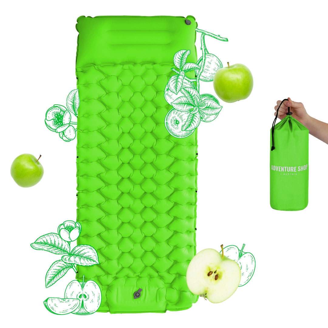 Zelfopblazende Slaapmat 8 cm Dik met Geïntegreerde Pomp Petrol Grijs Groen | Sansoti