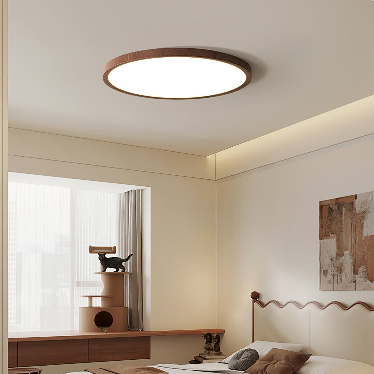 Round Ceiling Light Ultra-Thin Metal Acrylic Warm Light Living Room Bedroom Dining Room Modern Design Ambient Lighting | Sansoti