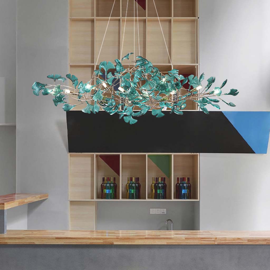 Ginkgo-Blatt-Hängeleuchte Acryl mit LED 3 Lichttemperaturen Modernes Design für Esszimmer Wohnzimmer Schlafzimmer | Sansoti