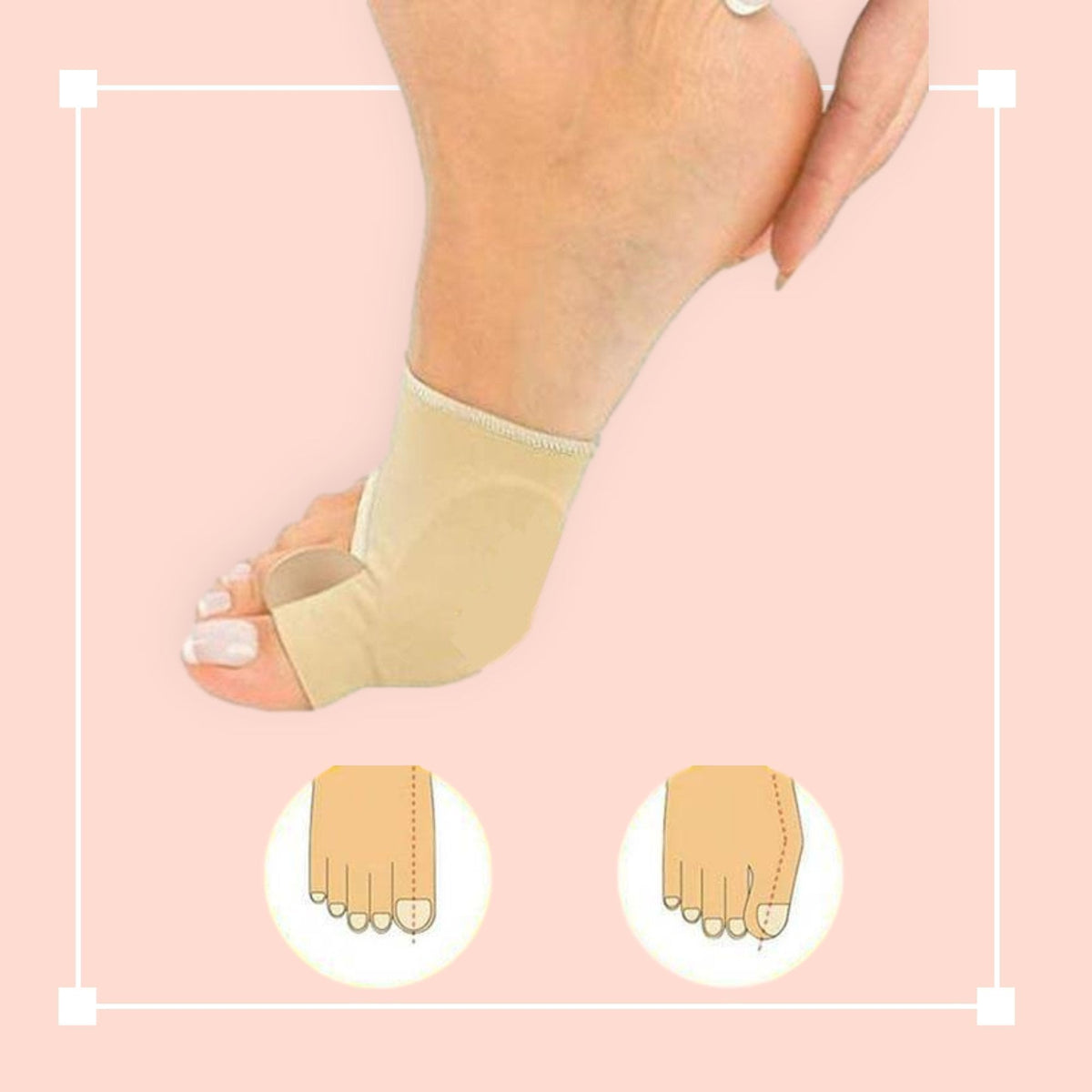 Manchon séparateur d’orteils pour hallux valgus – Correcteur d’orteils en silicone – Doublure en gel doux – Prévention des cors et des points de pression | Sansoti