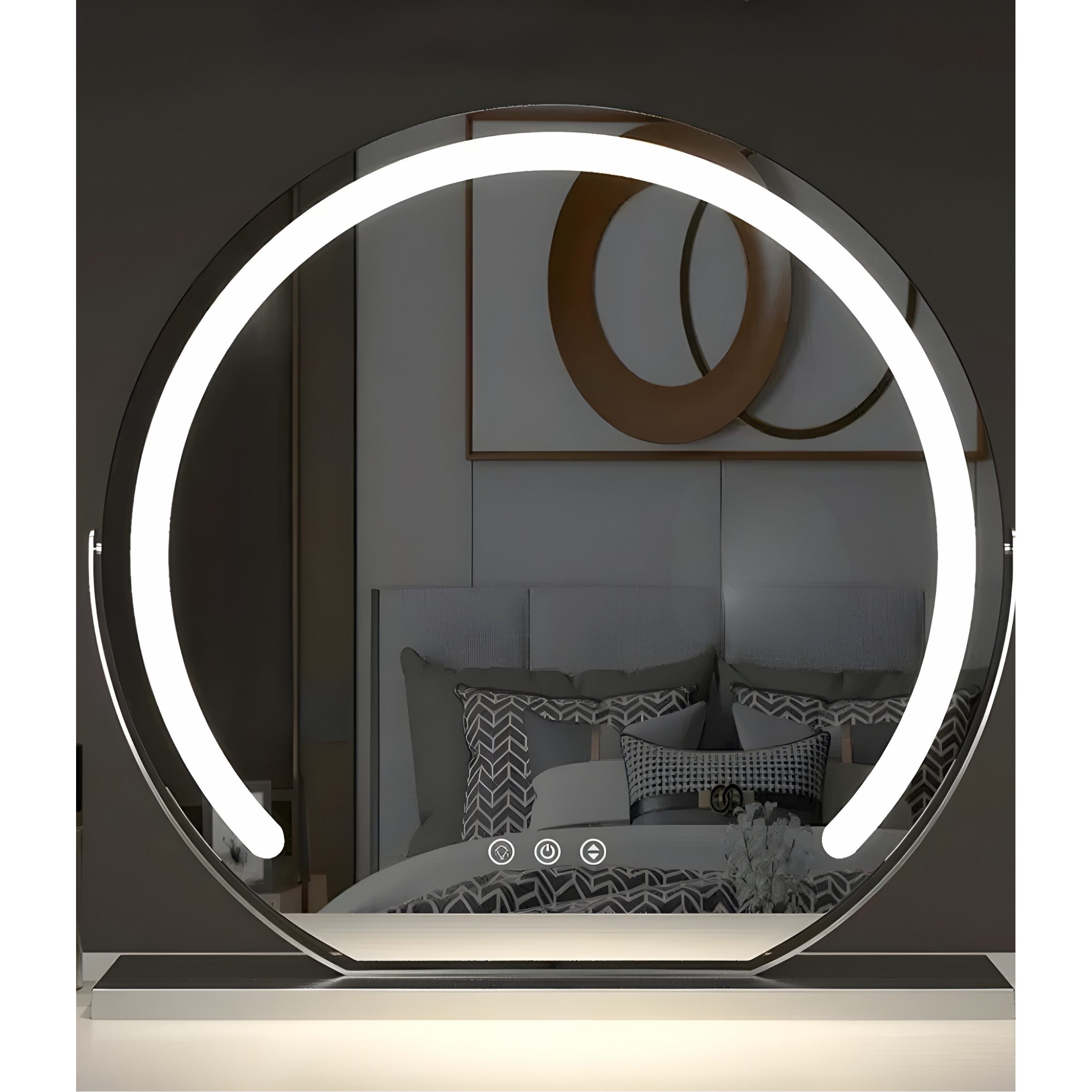Miroir de maquillage LED rond avec éclairage dimmable 40-50-60cm | Restfield