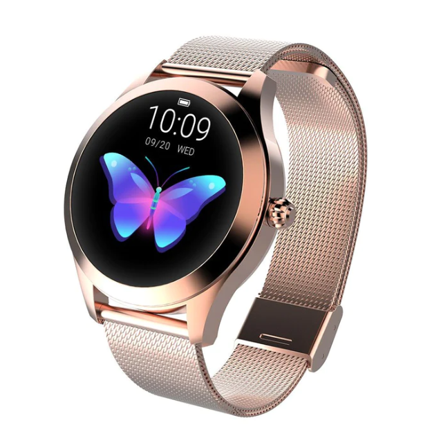 Damski smartwatch z pulsometrem i monitorowaniem ciśnienia krwi – stylowy zegarek z wymiennymi paskami | Sansoti