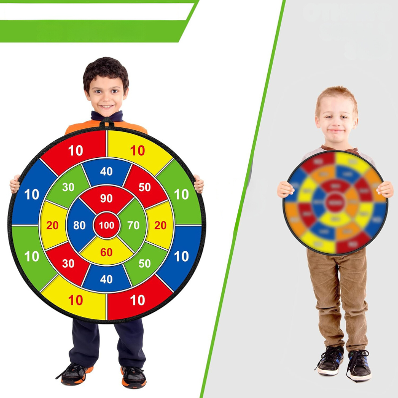 Dartbord voor Kinderen met Klittenballetjes – Dubbelzijdig Outdoor & Indoor Spel | Sansoti