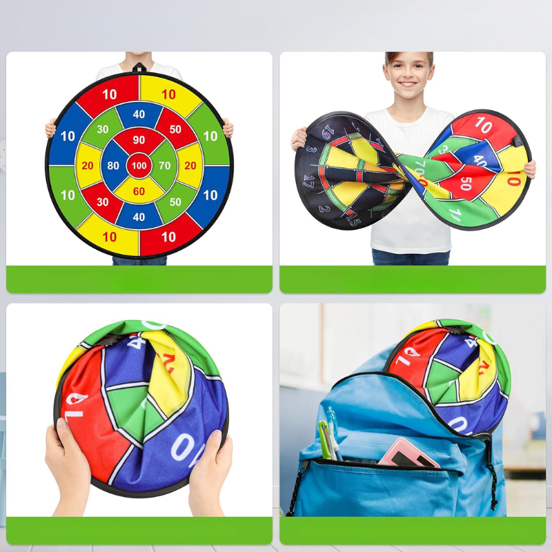 Dartbord voor Kinderen met Klittenballetjes – Dubbelzijdig Outdoor & Indoor Spel | Sansoti