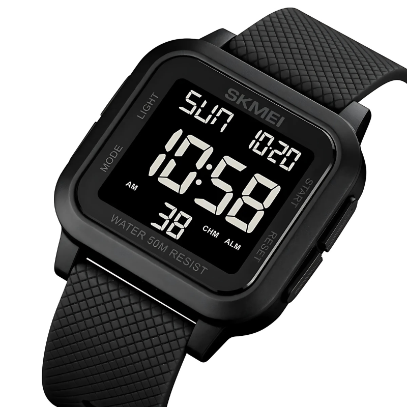 Waterdichte Outdoor Herenhorloge met Militair Design – Robuust Sporthorloge 5 ATM – 40 mm Wijzerplaat met Kunststof Band 20 mm | Sansoti
