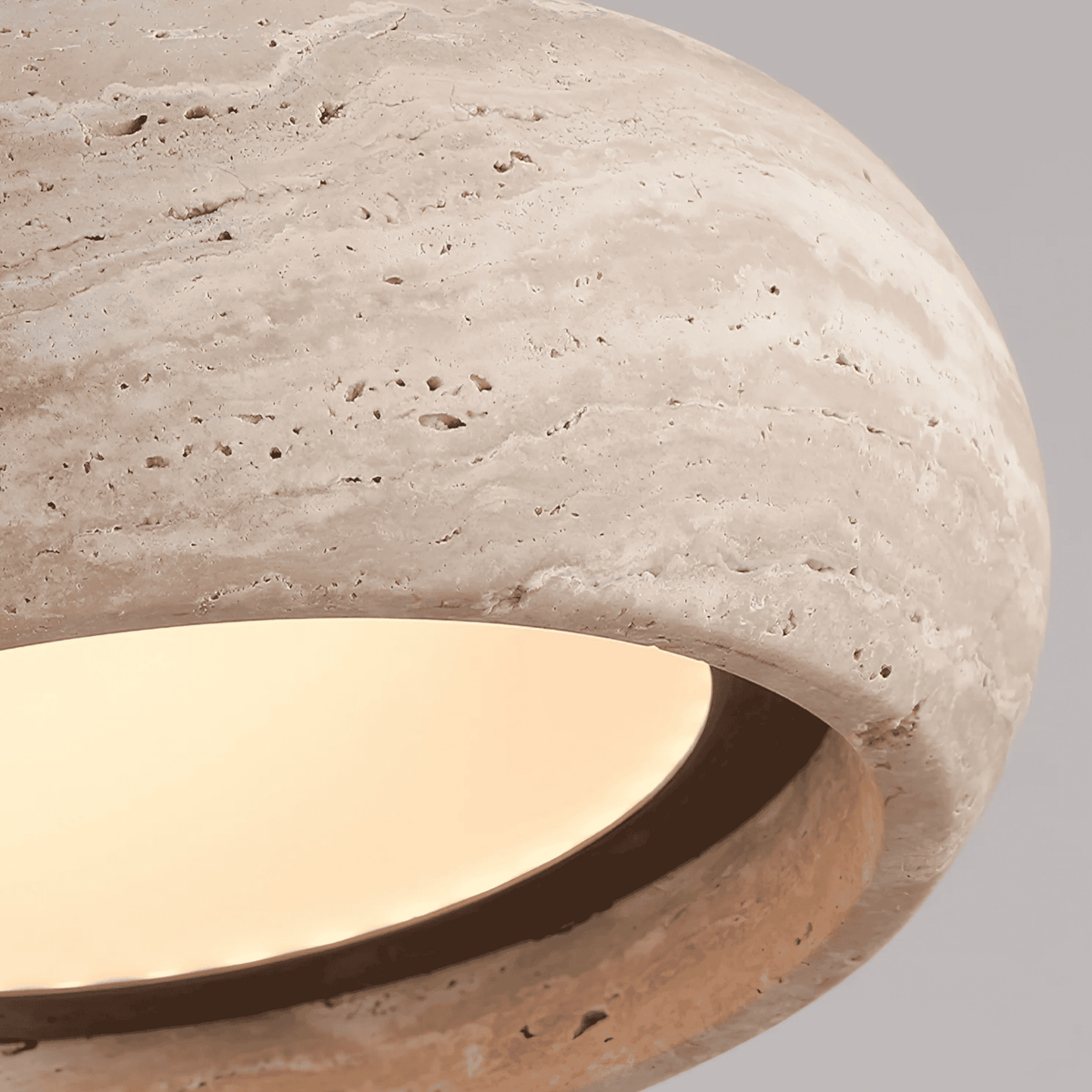 Pendant Light Travertine Natural Stone Cylinder Warm Light Modern Adjustable Cord Dining Table Kitchen Island Living Room | Sansoti