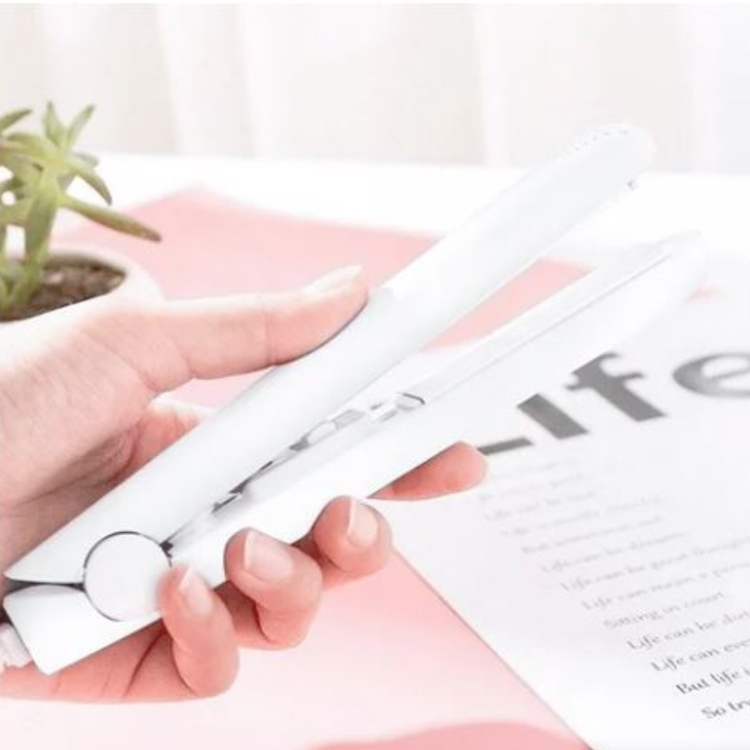 Compact Keramisch Haarstyler voor Krullen en Glad Haar met 3D-Platen Roze Paars Blauw Wit Groen Geel Snel Opwarmen 45 Seconden Instelbare Temperatuur Reisstyler | Sansoti