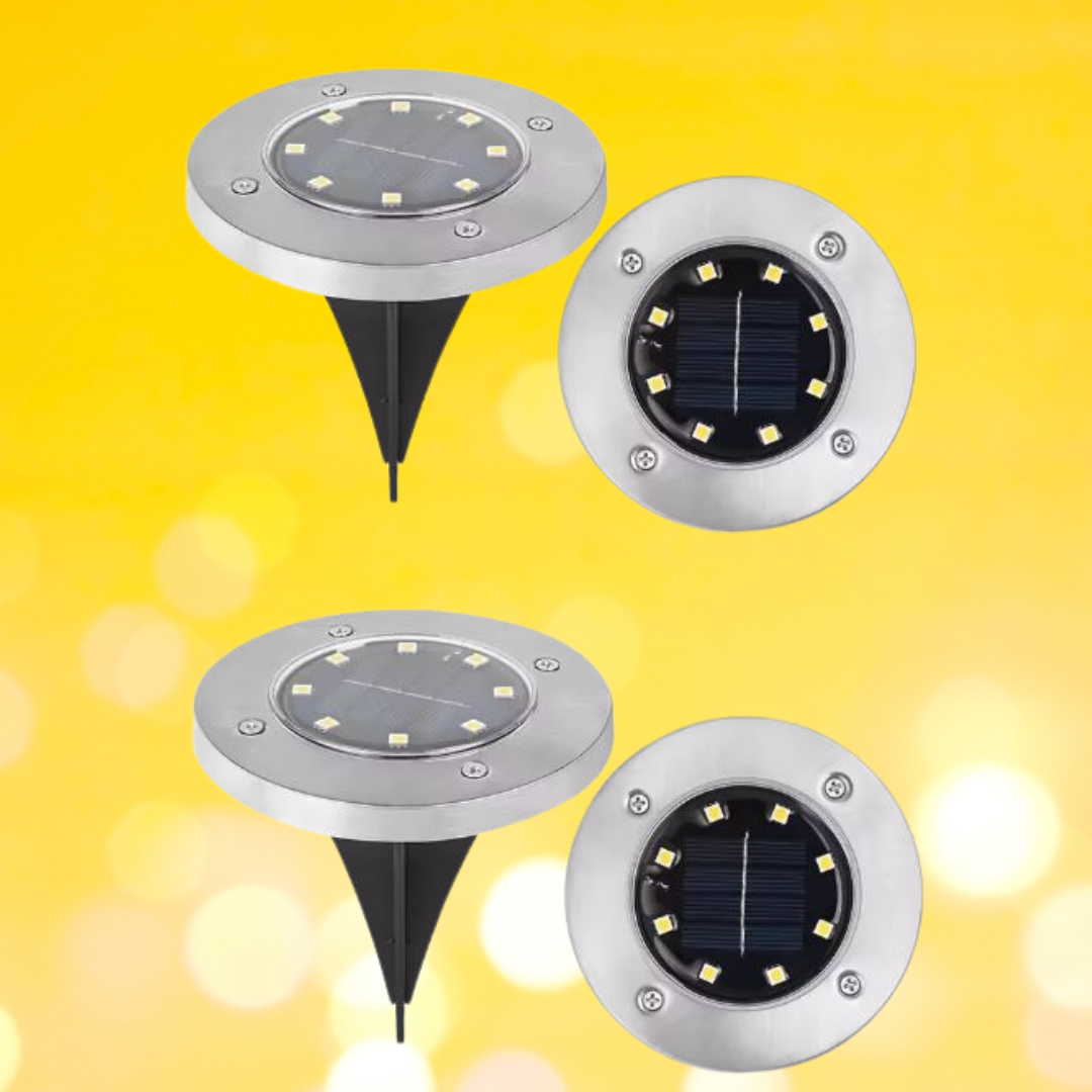 Set de 4 lampes solaires d'éclairage de jardin à LED, éclairage de chemin sans fil, automatique, résistantes aux intempéries, lampes d'extérieur pour jardin | Sansoti