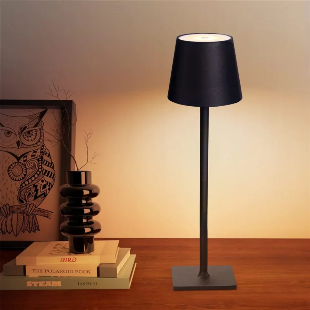 Wireless Table Lamp Dimmable Rechargeable 38cm Metal LED Touch Indoor Outdoor IP54 Waterproof Ambient Lighting | Sansoti