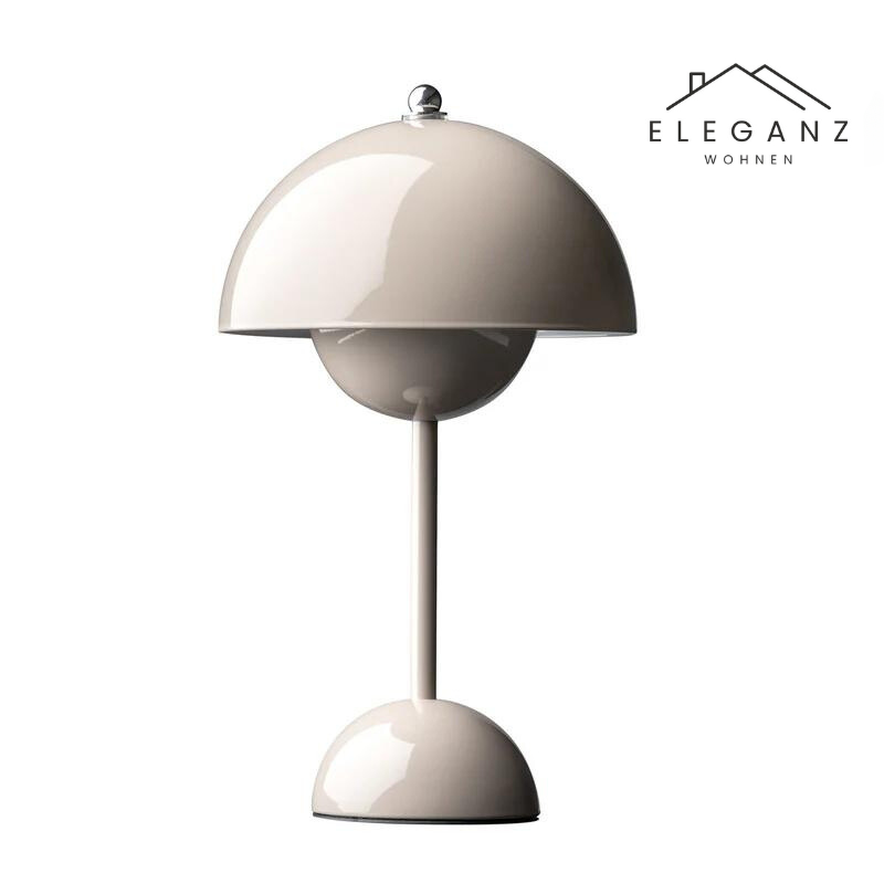 LED Tafellamp Paddenstoel Oplaadbaar Dimbaar Design Metaal 29cm | Sansoti