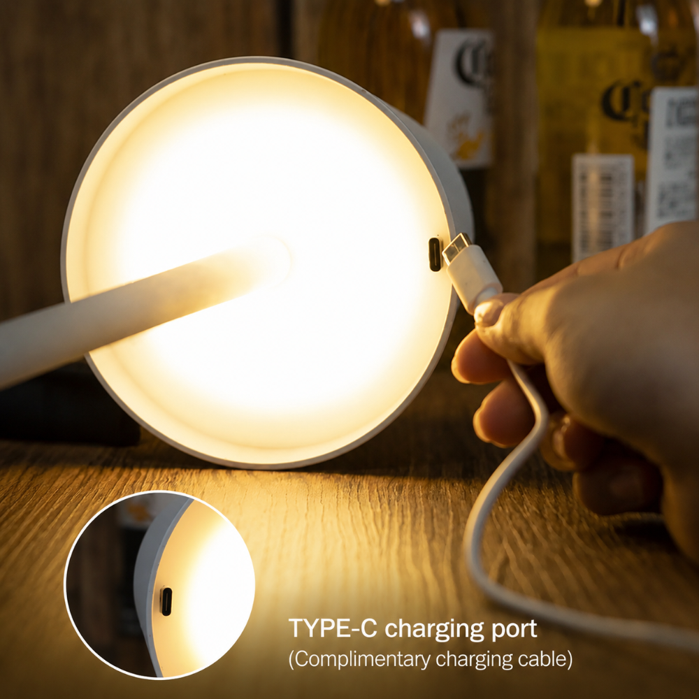 Wireless Table Lamp Dimmable Rechargeable 38cm Metal LED Touch Indoor Outdoor IP54 Waterproof Ambient Lighting | Sansoti