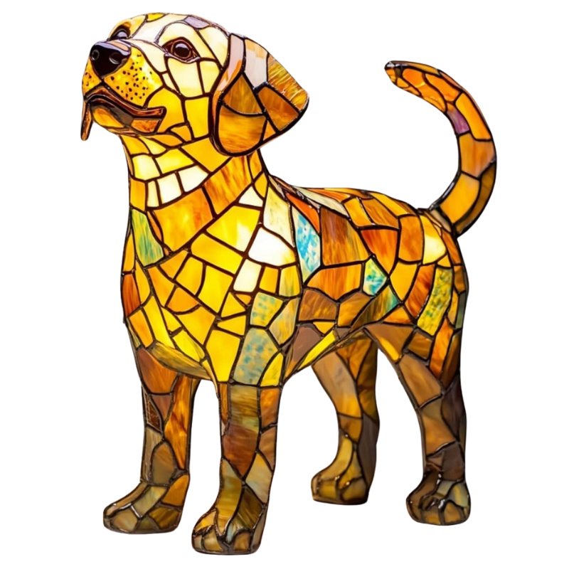 Golden Labrador LED Garden Lamp – Handmade Dog Lamp with Ambient Lighting for Indoor and Outdoor | Sansoti