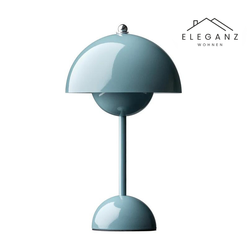 LED Tafellamp Paddenstoel Oplaadbaar Dimbaar Design Metaal 29cm | Sansoti